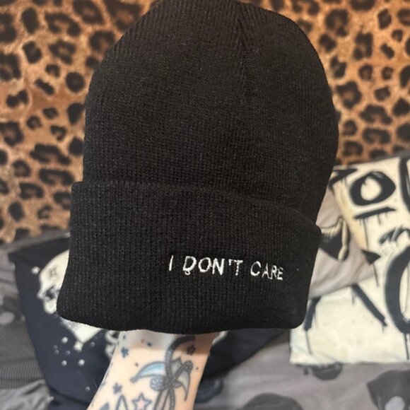 Accessories - New emo anti every thing beanie hat I don’t care goth grunge hate hat unisex one